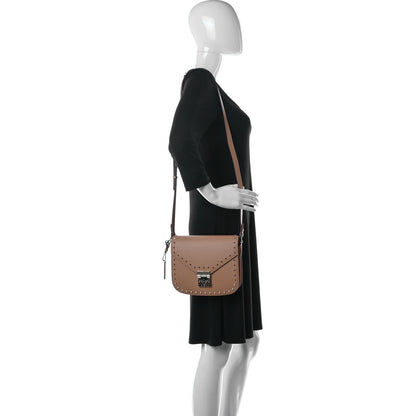 MCM Calfskin Studded Patricia Crossbody Bag Biscuit 2 of 10
