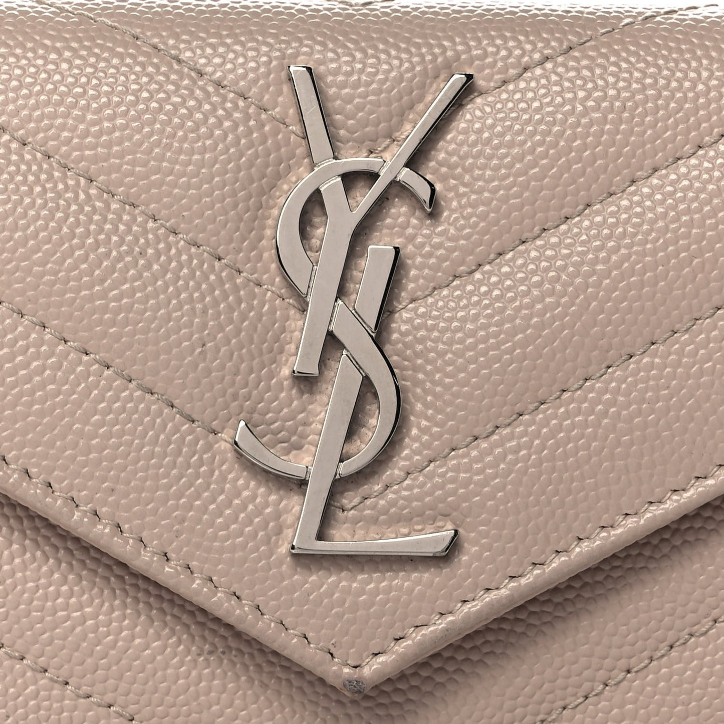 Grain De Poudre Matelasse Chevron Small Monogram Envelope Wallet Blush