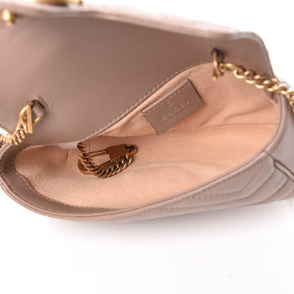Gucci Calfskin Matelasse Super Mini GG Marmont Shoulder Bag Porcelain Rose 5 of 13