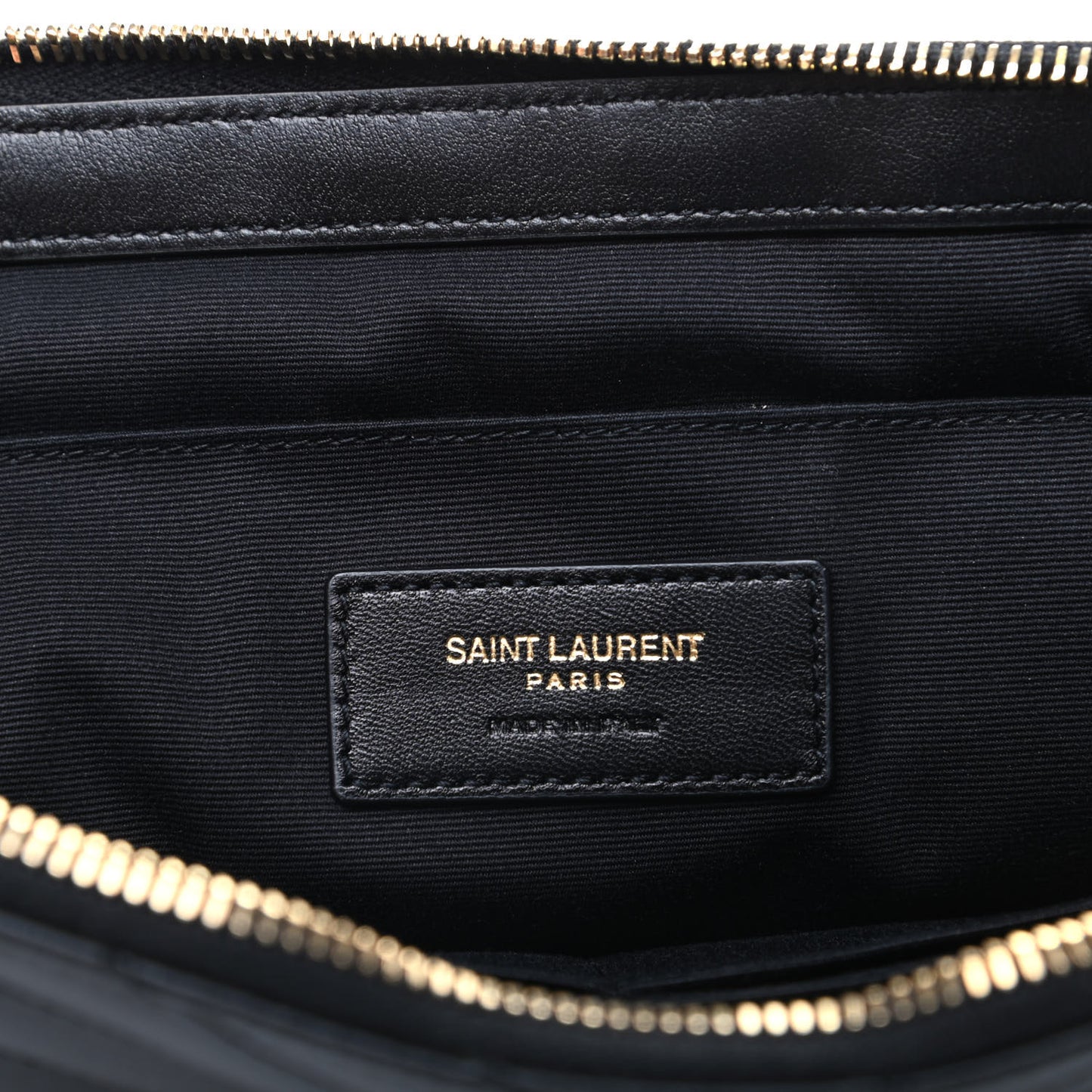 Calfskin Matelasse Chevron Monogram Document Holder Black