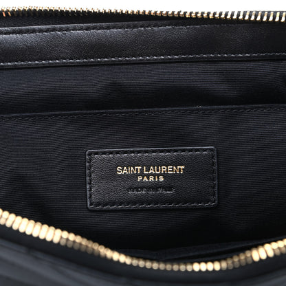 Saint Laurent Calfskin Matelasse Chevron Monogram Document Holder Black 6 of 9