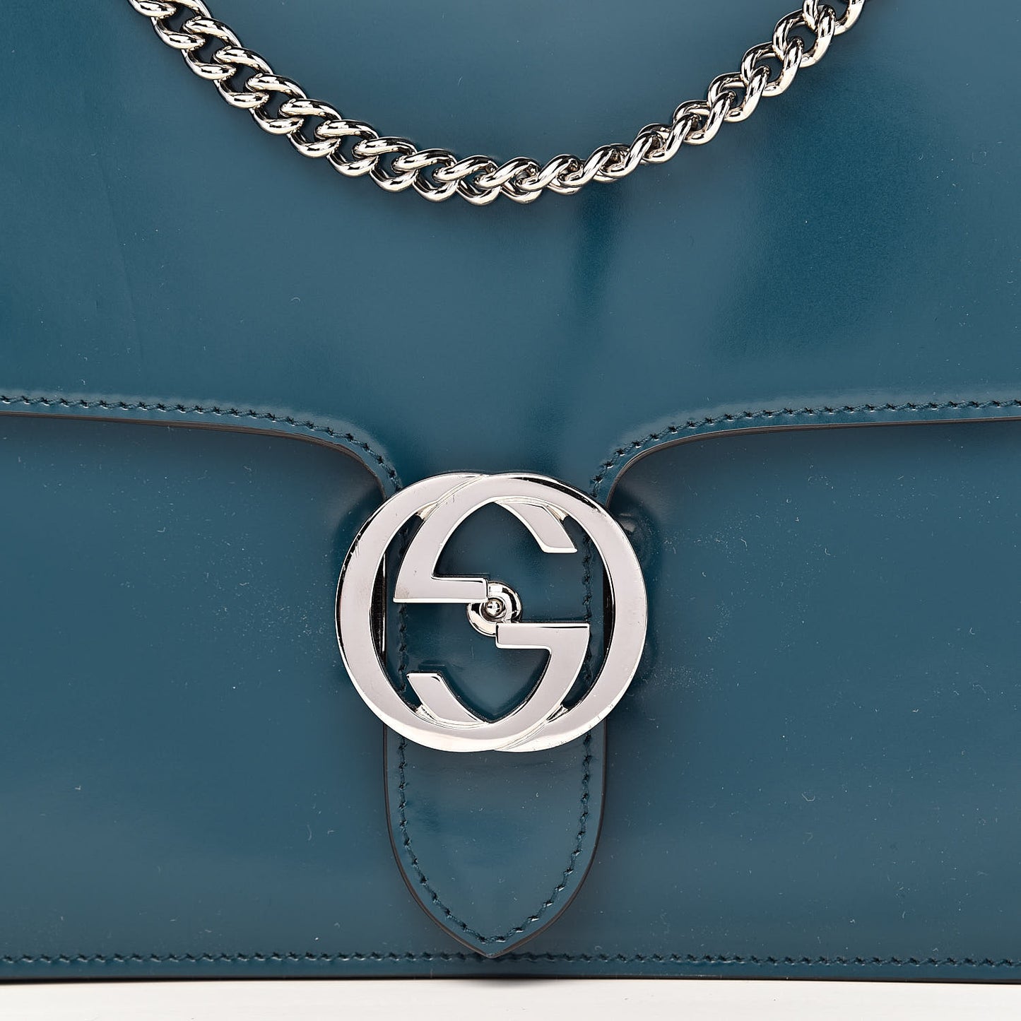 Shade Lux Calfskin Interlocking G Shoulder Bag Dusty Avio