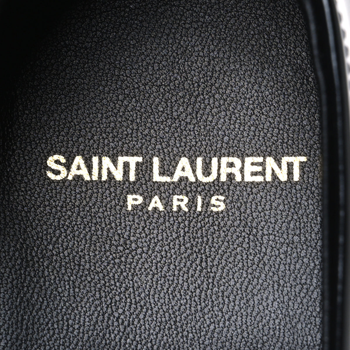 Glazed Calfskin Le Loafer 15 Penny Slippers 38 Black
