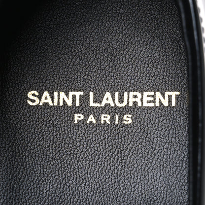 Saint Laurent Glazed Calfskin Le Loafer 15 Penny Slippers 38 Black 9 of 11
