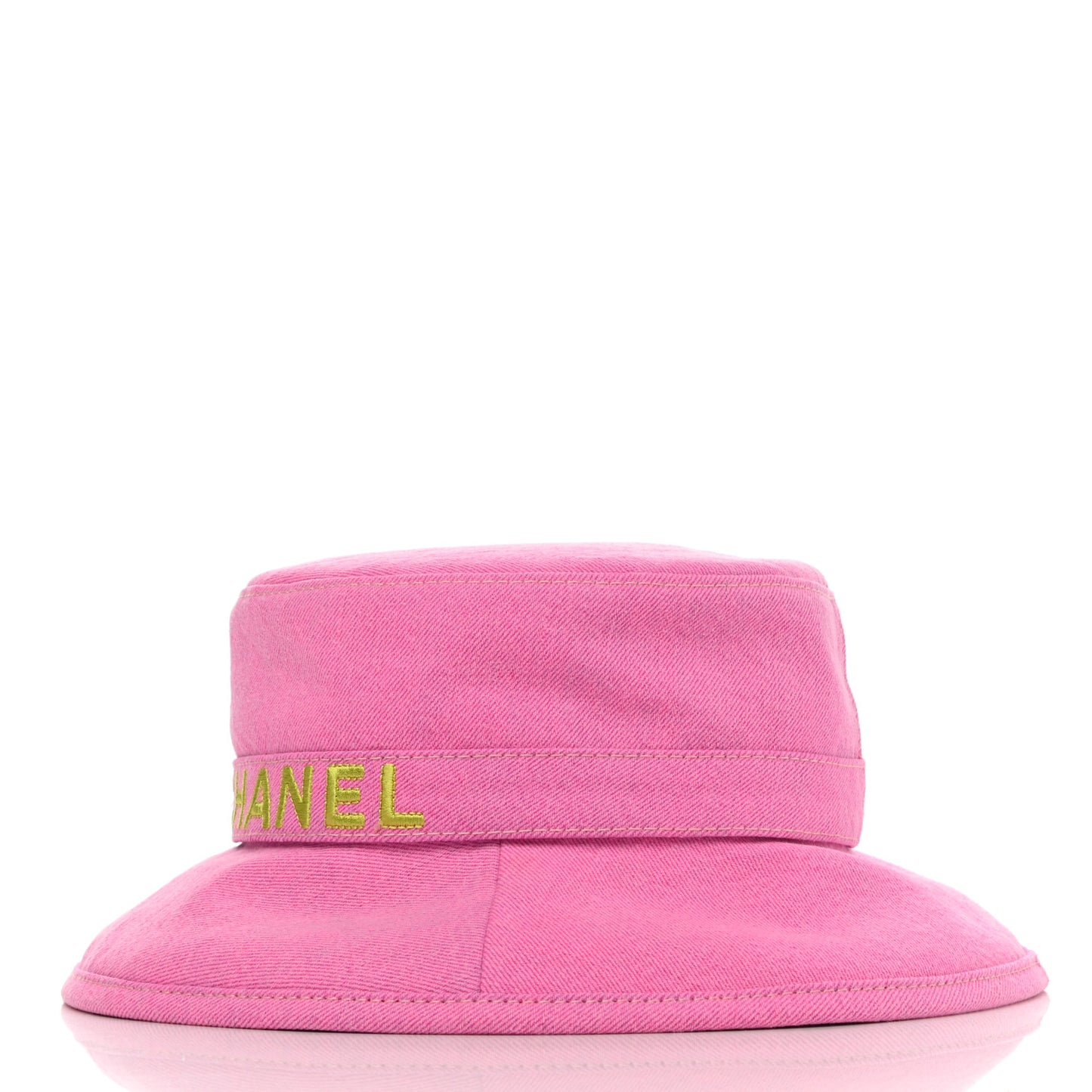 Denim Logo Bucket Hat M Pink Yellow