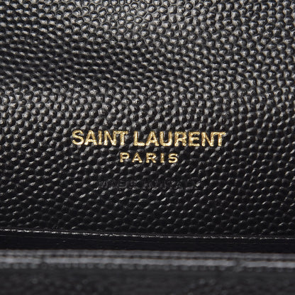 Saint Laurent Grain De Poudre Matelasse Chevron Small Monogram Envelope Wallet Black 6 of 8