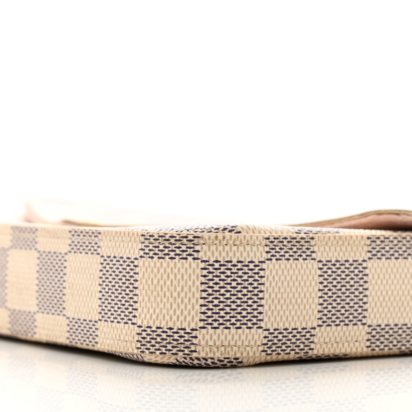 Damier Azur Pochette Felicie Chain Wallet Rose Ballerine