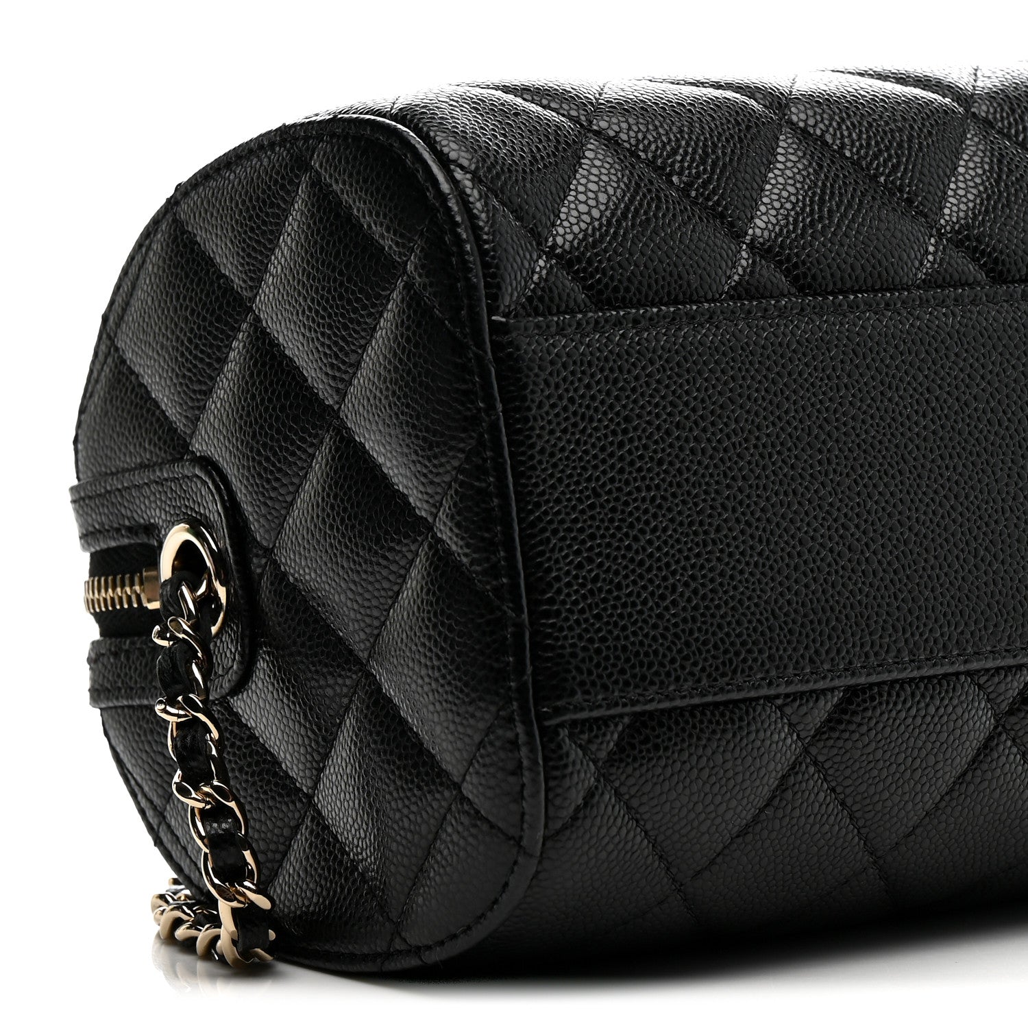 Chanel Caviar Quilted Barrel Clutch With Chain Black 9 of 11