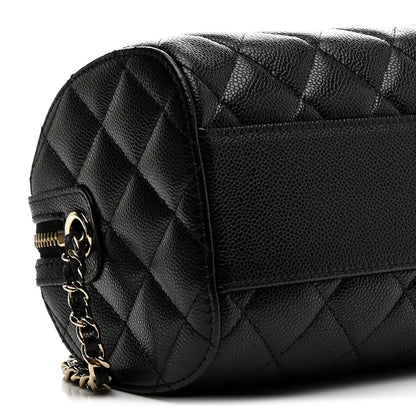 Chanel Caviar Quilted Barrel Clutch With Chain Black 9 of 11