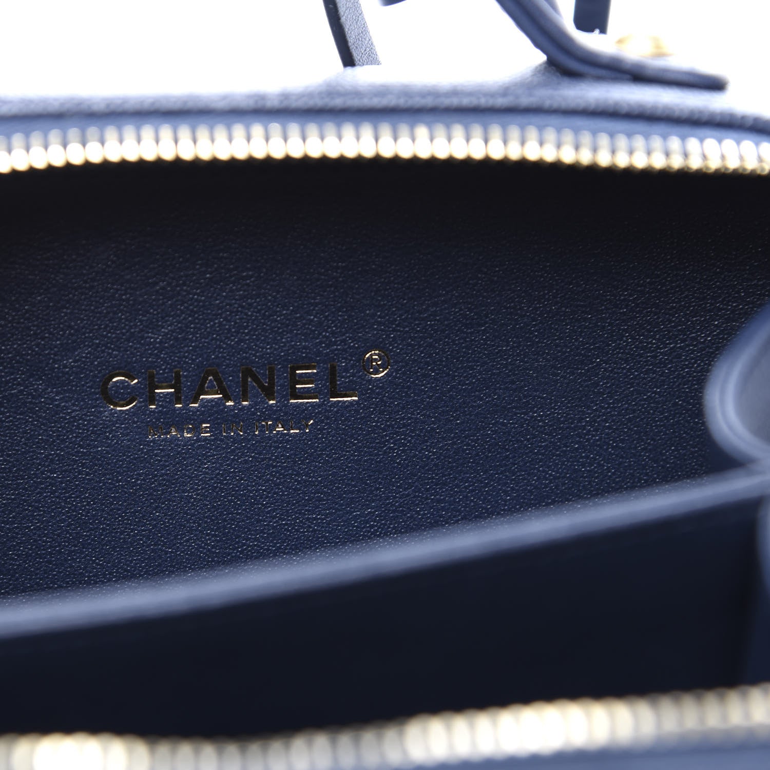 Chanel Caviar Quilted Small CC Filigree Vanity Case Navy 7 of 10