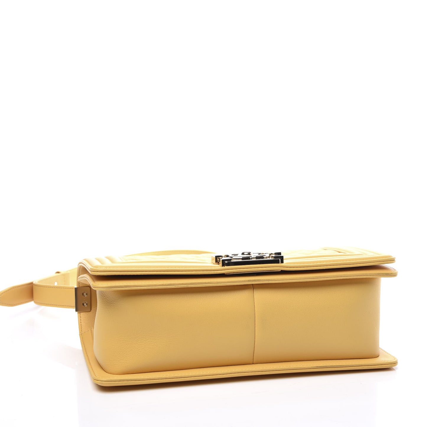 Calfskin Quilted Medium Boy Flap Yellow