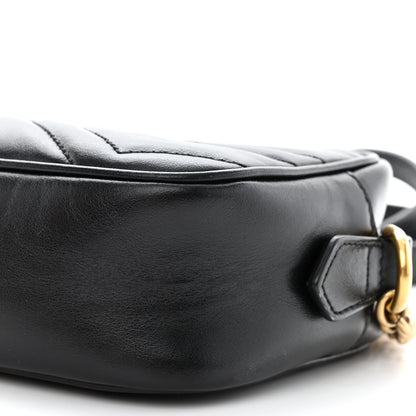 Gucci Calfskin Matelasse Mini GG Marmont Chain Shoulder Bag Black 10 of 12