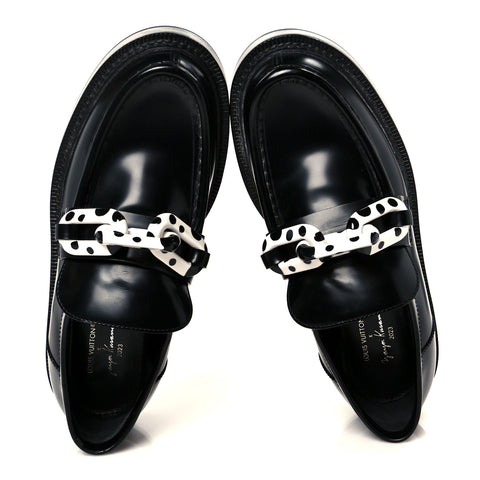 x Yayoi Kusama Academy Leather Loafers 38 Black