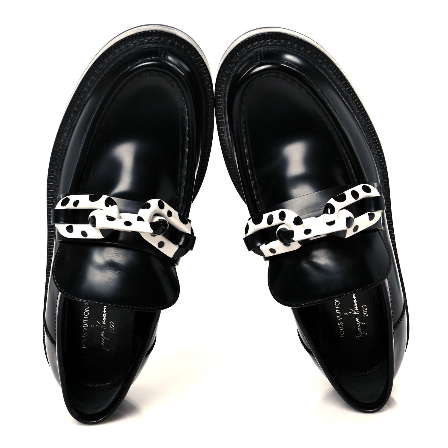 Louis Vuitton x Yayoi Kusama Academy Leather Loafers 38 Black 2 of 10