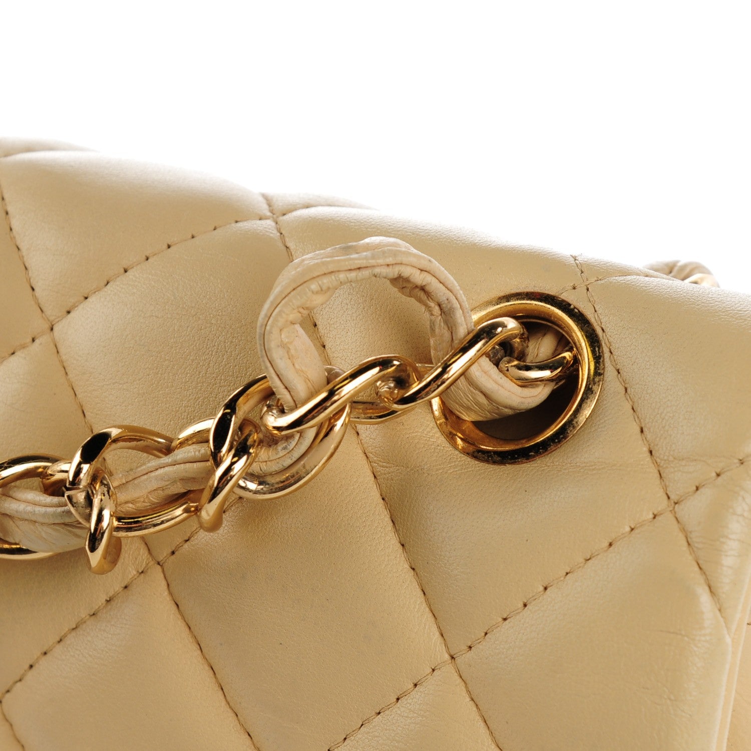 Chanel Lambskin Quilted Jumbo Double Flap Beige 9 of 9