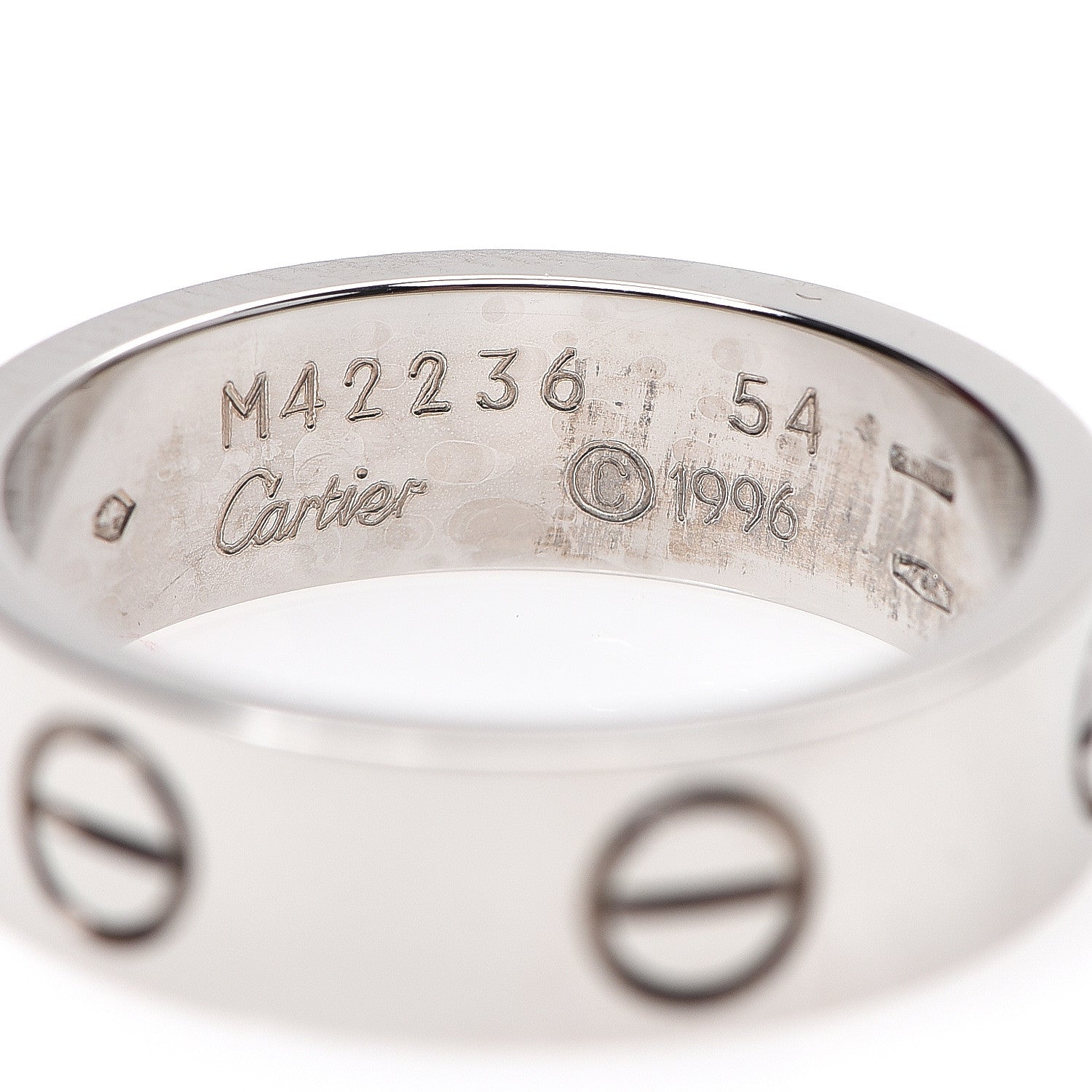 Cartier 18K White Gold 5.5mm LOVE Ring 54 6.75 3 of 5