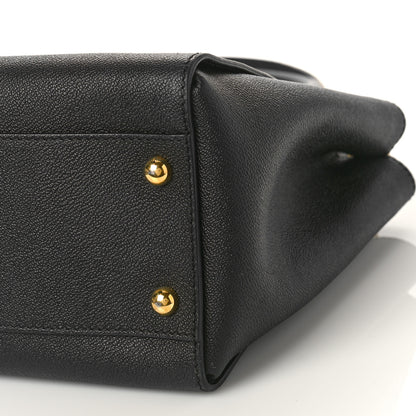 Burberry Soft Grain Calfskin Medium Buckle Tote Black 9 of 9