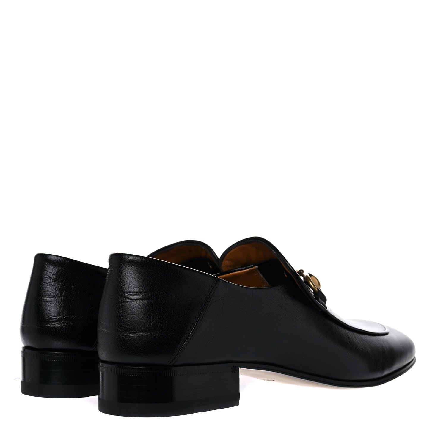 Gucci Goatskin Womens Horsebit Mid-Heel Loafers 39 Black 4 of 16