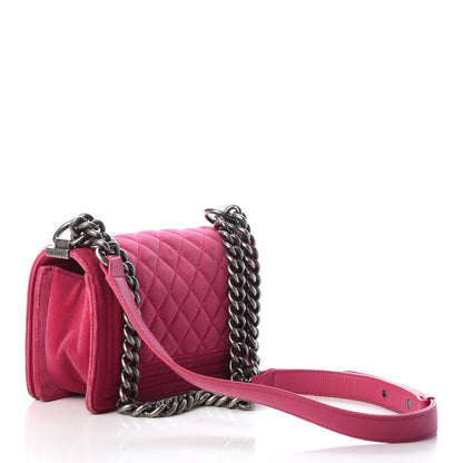 Chanel Velvet Quilted Small Boy Flap Fuchsia 3 of 10