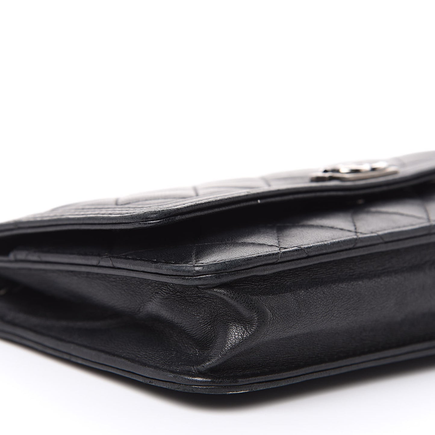 Lambskin Quilted Boy Wallet On Chain WOC Black