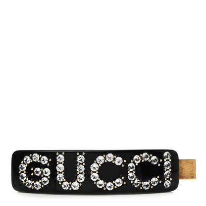 Gucci Resin Crystal Single Hair Barrette Black 1 of 3