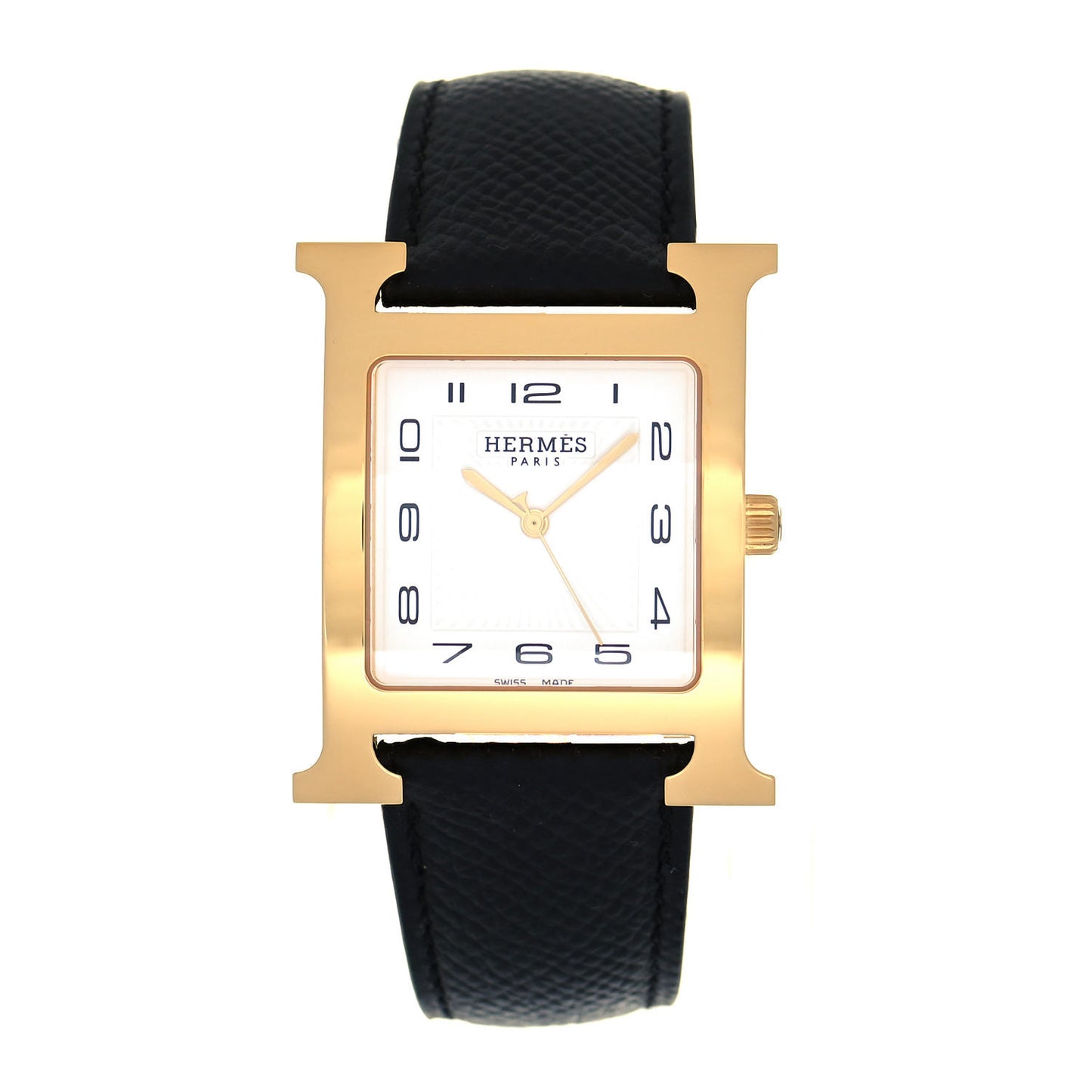 Stainless Steel Epsom 30.5mm Heure H Hour Quartz Watch Noir