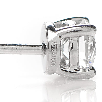 Tiffany Platinum Diamond .52ctw Solitaire Earrings 4 of 5