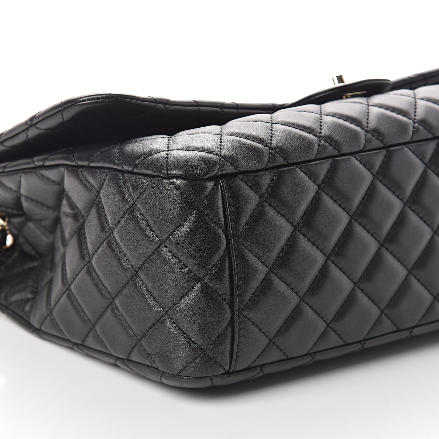 Calfskin Quilted XXL Travel Flap Bag Black