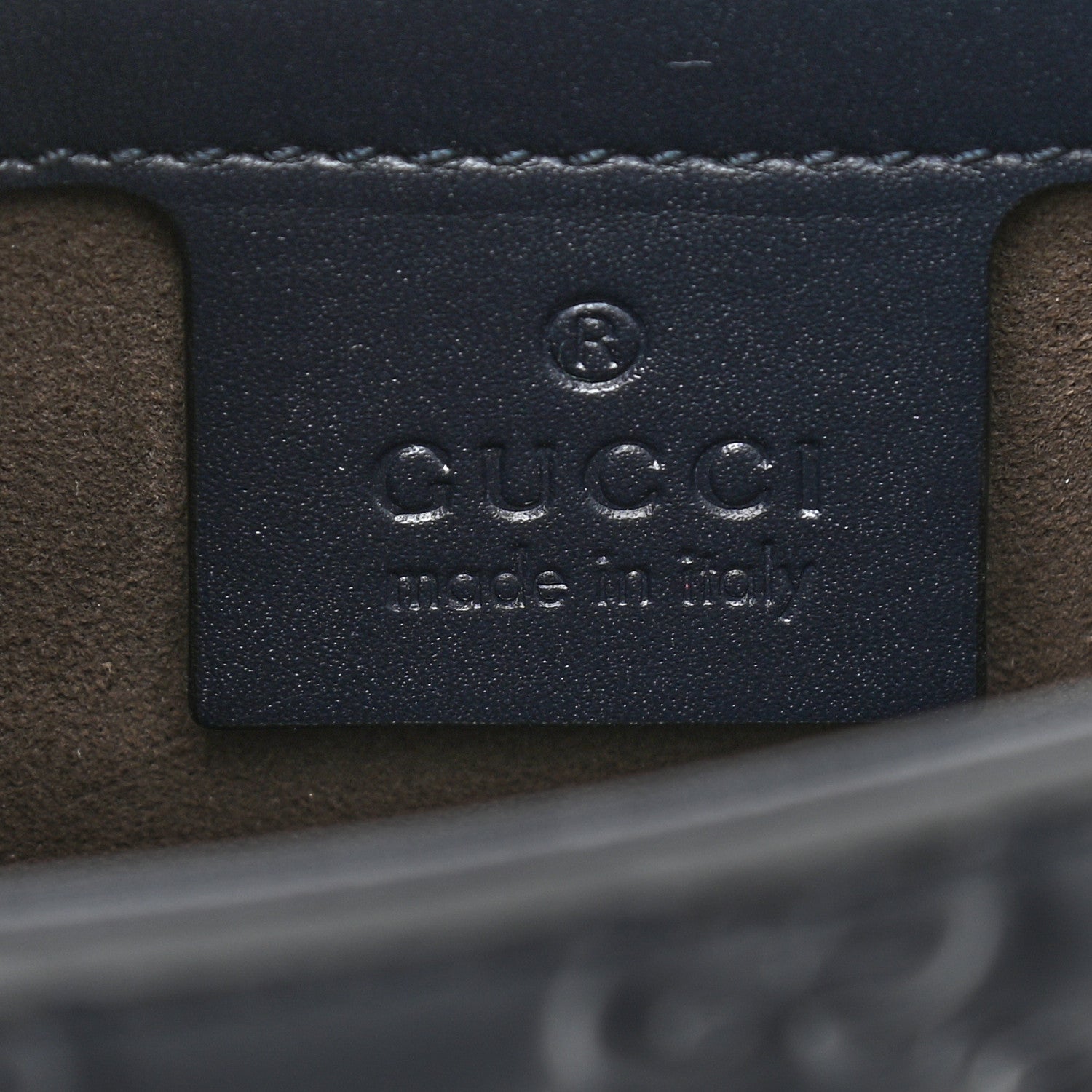 Gucci Guccissima Signature Single Buckle Flap Messenger Bag Navy 6 of 10