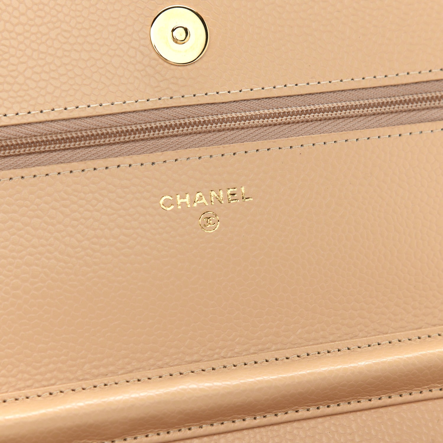Chanel Caviar Quilted Wallet On Chain WOC Beige 6 of 11