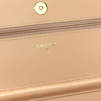 Chanel Caviar Quilted Wallet On Chain WOC Beige 6 of 11