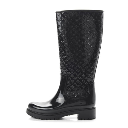 Louis Vuitton Rubber Embossed Monogram Splash Rain Boots 39 Black 1 of 7