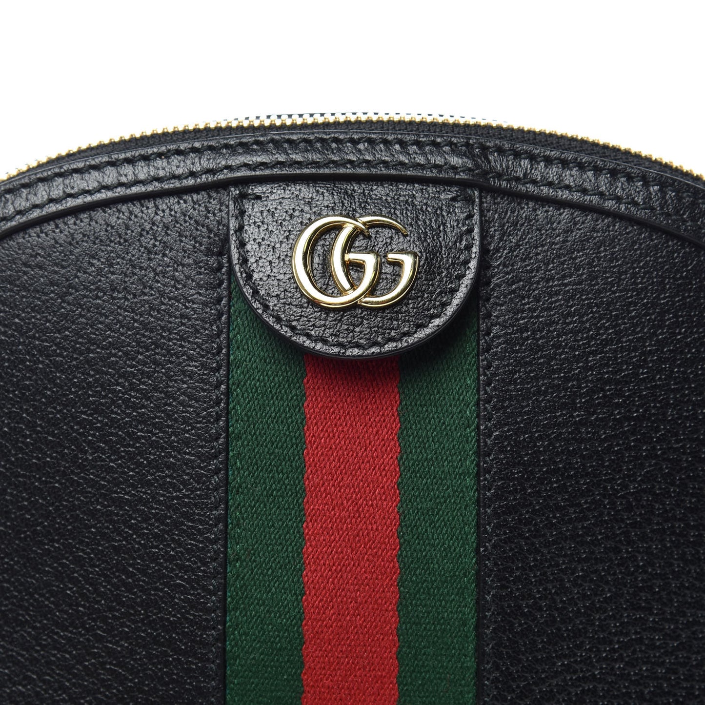 Calfskin GG Web Small Ophidia Dome Shoulder Bag Black