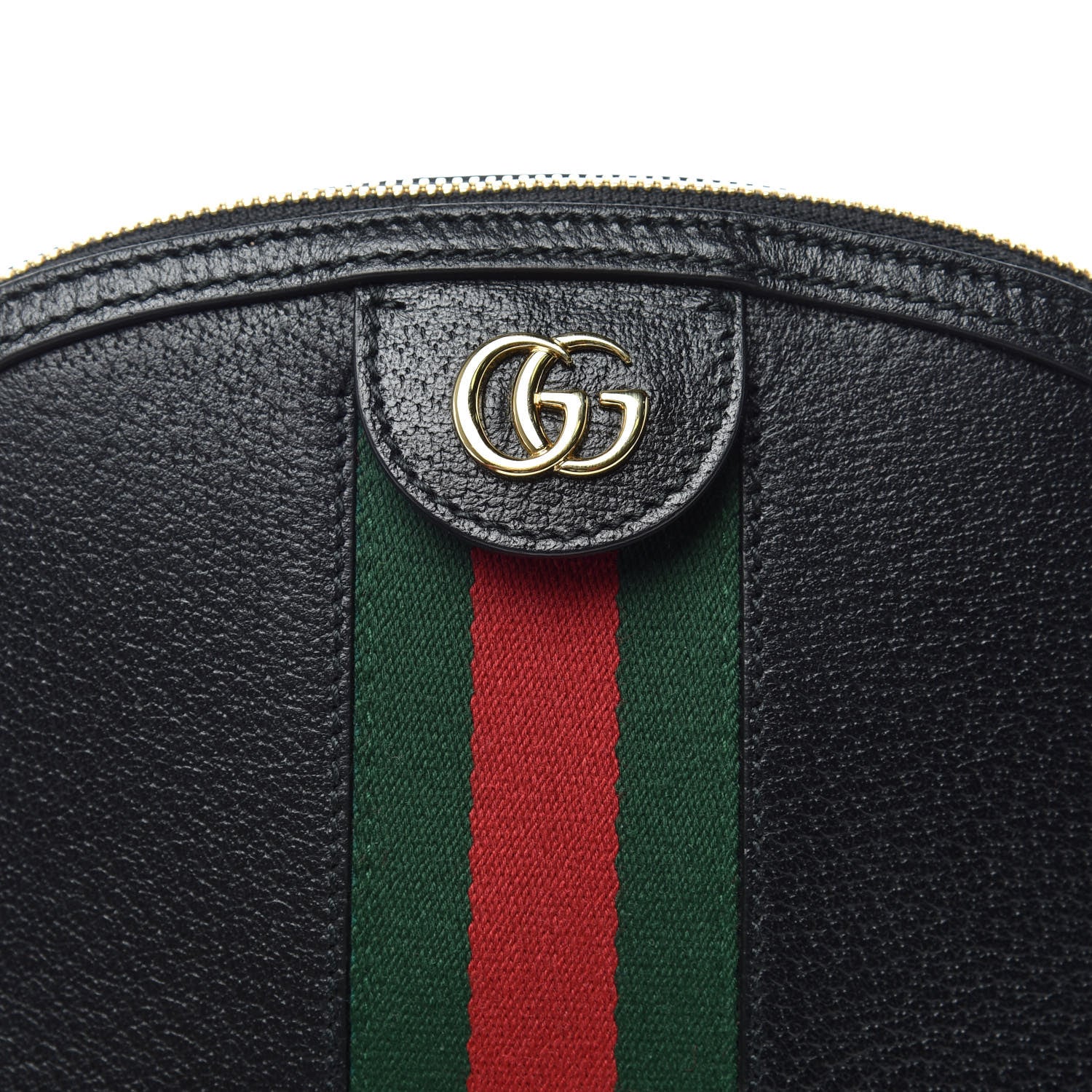 Gucci Calfskin GG Web Small Ophidia Dome Shoulder Bag Black 8 of 11