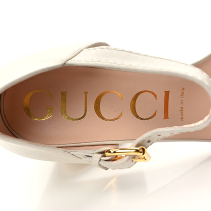 Gucci Nappa Horsebit Cross Strap 95mm Sandals 40 Mystic White 7 of 8