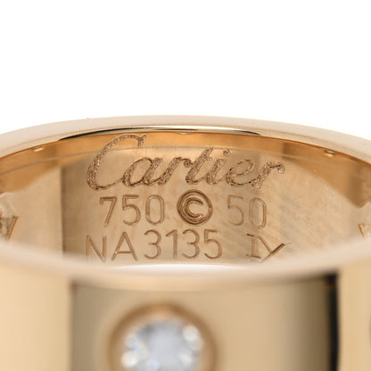 Cartier 18K Yellow Gold 3 Diamond 5.5mm LOVE Ring 50 5.25 4 of 5
