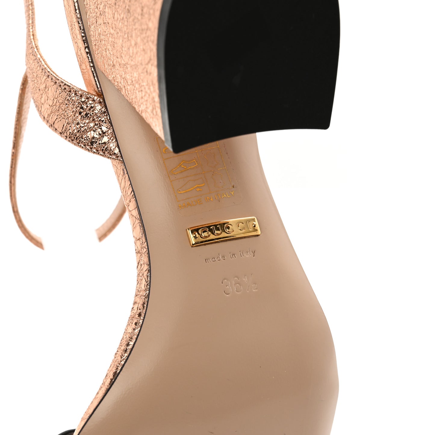 Galassia GG Marmont Ankle Wrap 75mm Sandals 36.5 Salmone