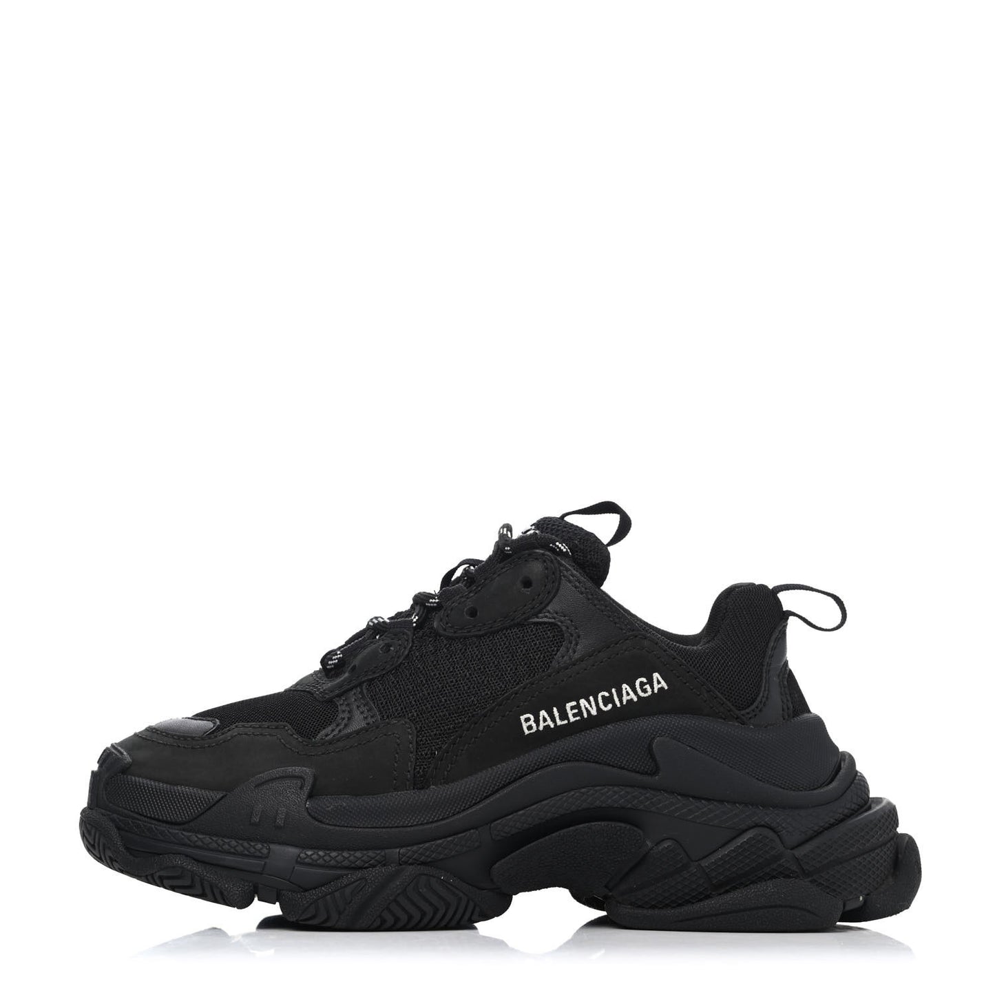 Fabric Mesh Womens Triple S Sneakers 35 Black