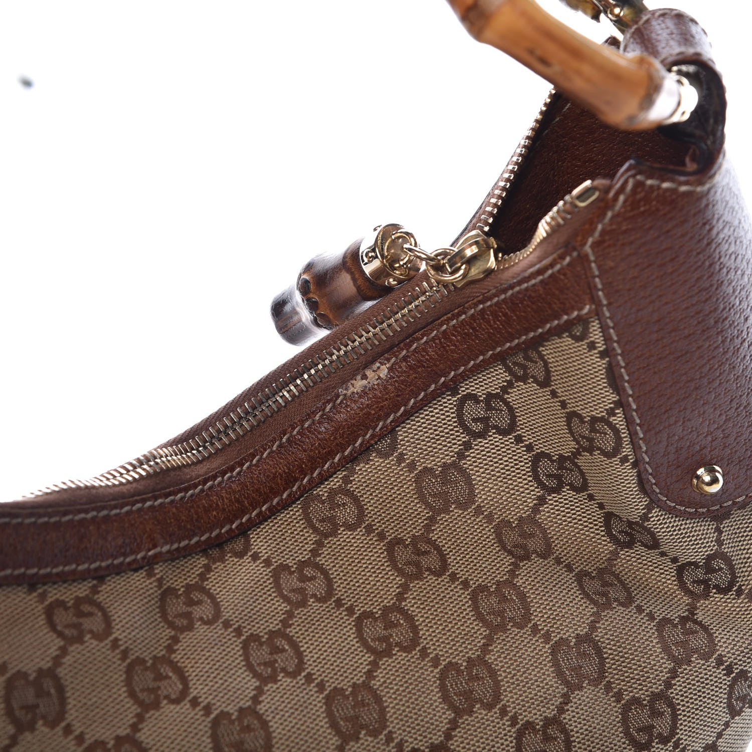 Gucci Monogram Bamboo Ring Hobo Brown 16 of 17