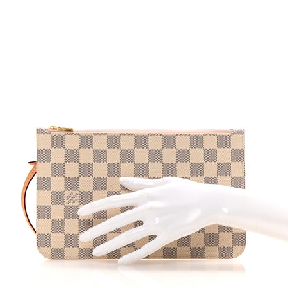 Louis Vuitton Damier Azur Neverfull MM GM Pochette Rose Ballerine 2 of 10