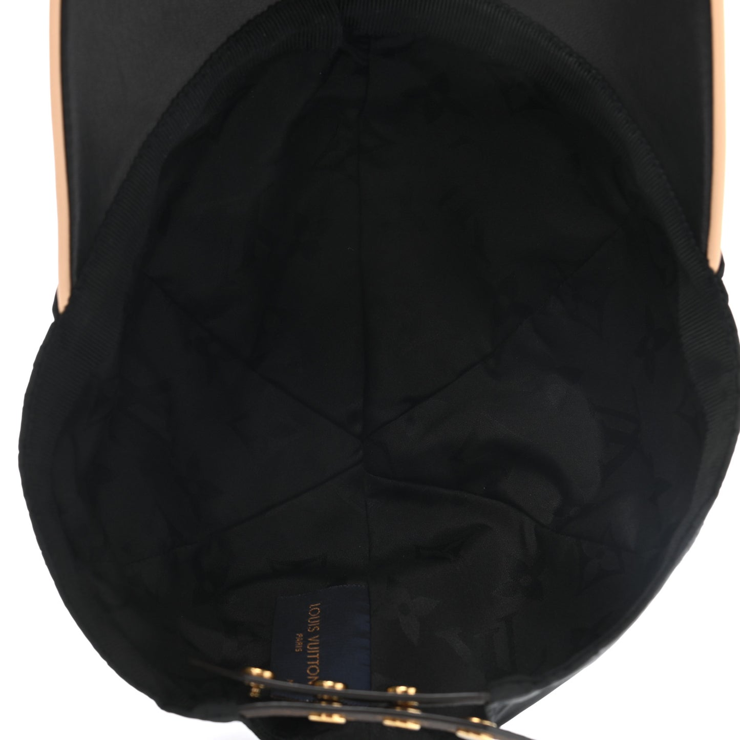Polyester Silk Monogram LV Get Ready Cap M Black