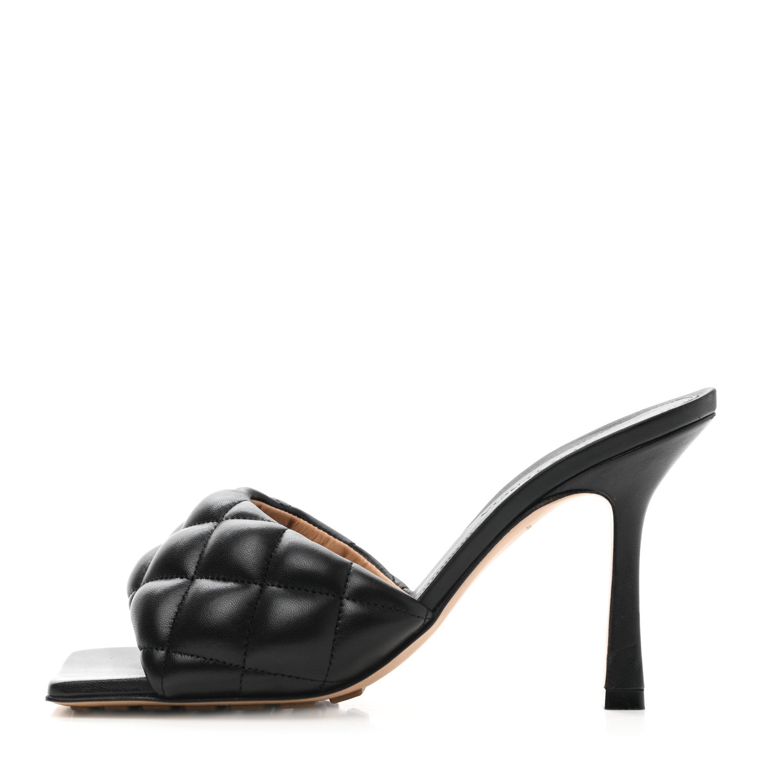 Bottega Veneta Nappa Matelasse Padded Mule Sandals 35 Black 1 of 10