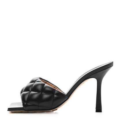 Bottega Veneta Nappa Matelasse Padded Mule Sandals 35 Black 1 of 10