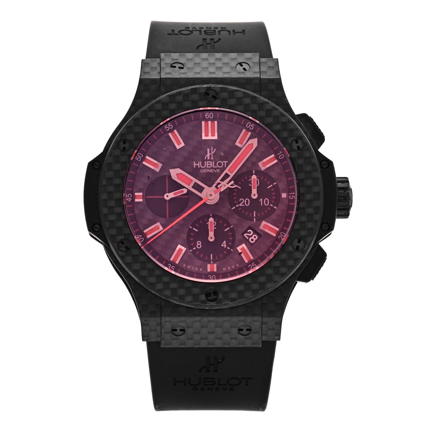 Hublot Carbon Rubber 44mm Big Bang Red Magic Automatic Watch Red 301.QX.1734.RX 1 of 6