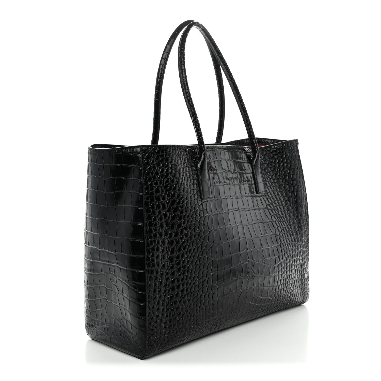 Chanel Calfskin Crocodile Embossed Archetype Large Shopping Tote Black 3 of 10