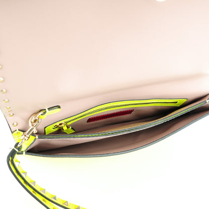 Valentino Garavani Nappa Rockstud Wristlet Clutch Yellow Fluo 5 of 7