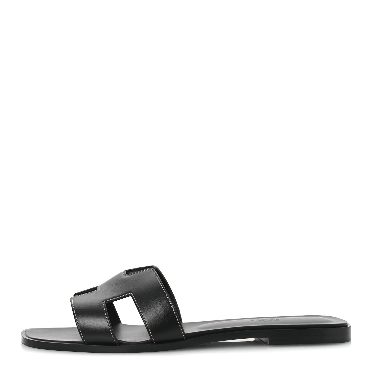 Hermes Box Calfskin Oran Sandals 41 Black 1 of 11