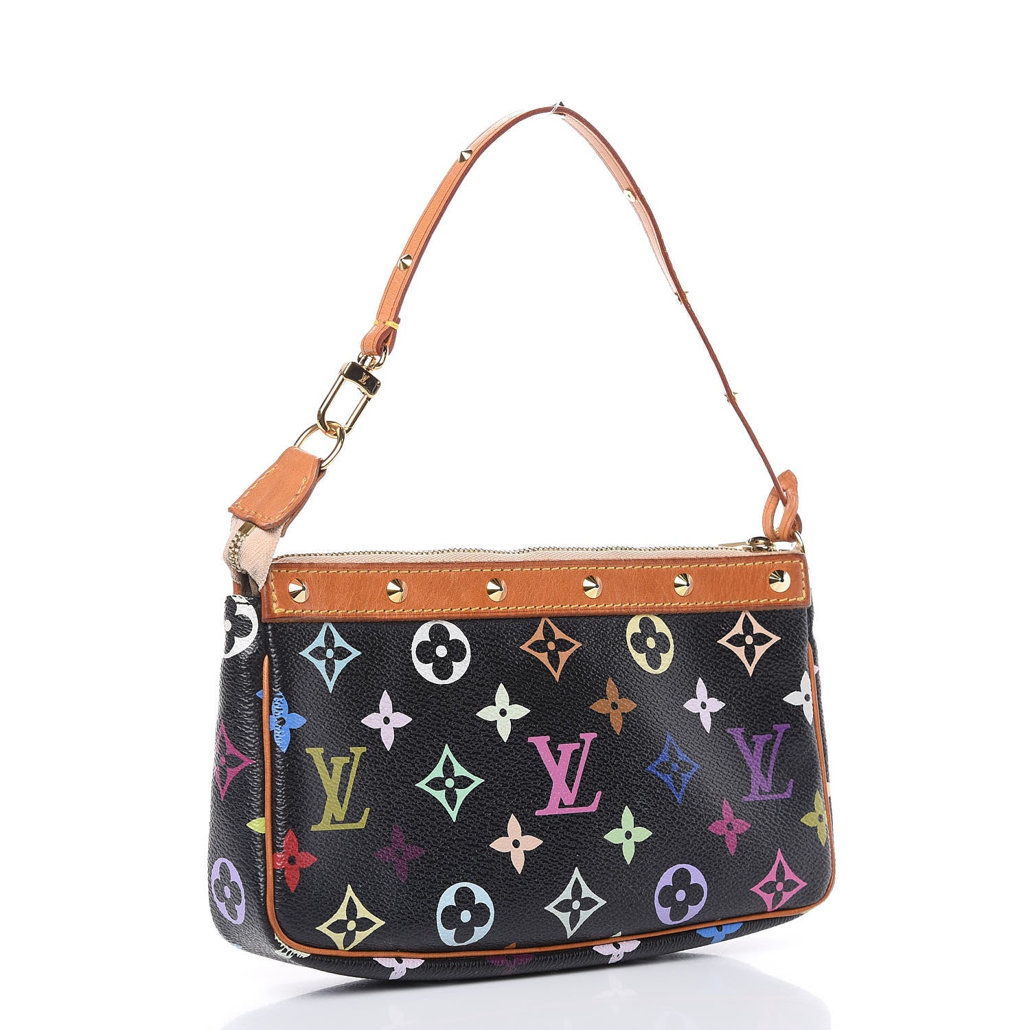 Louis Vuitton Monogram Multicolor Pochette Accessories Black 3 of 12