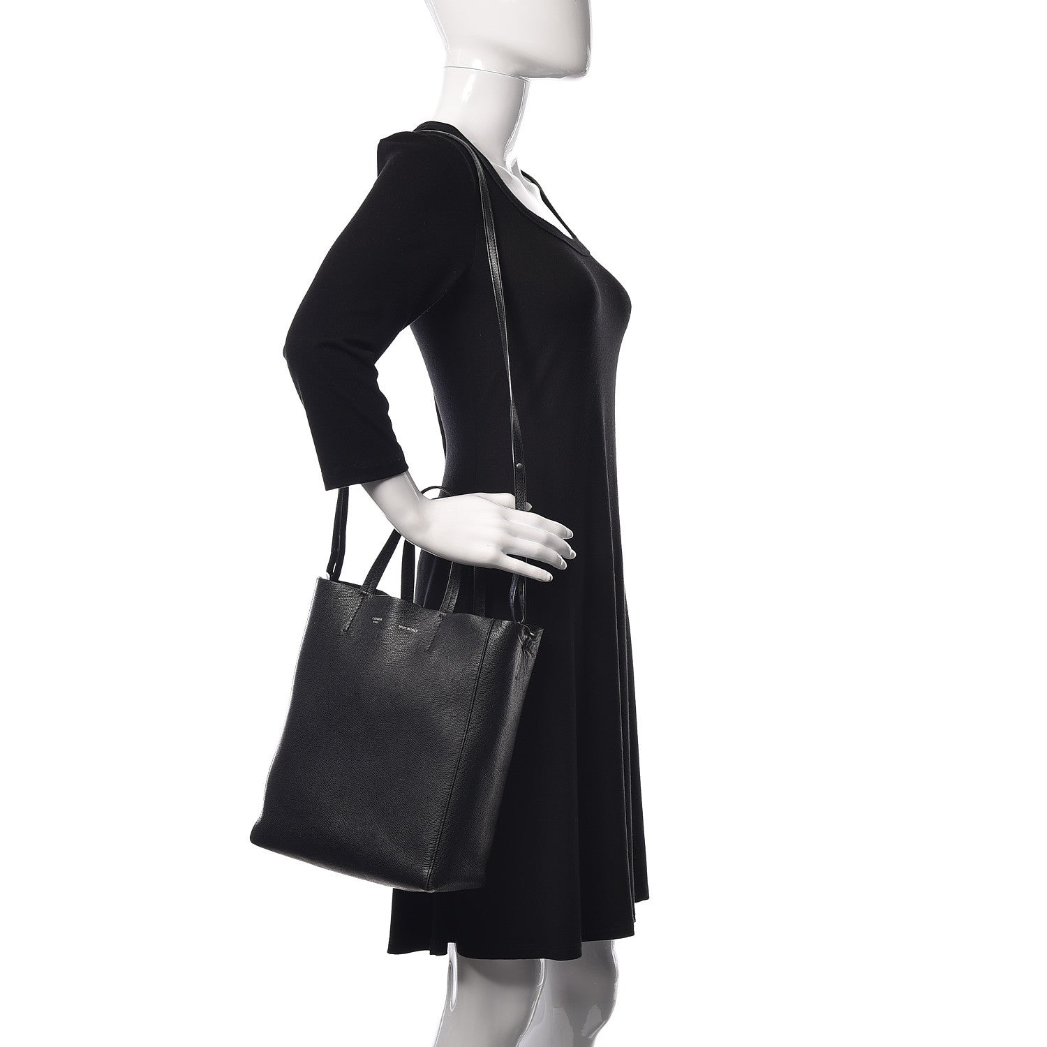 Celine Grained Calfskin Small Vertical Cabas Black 2 of 20