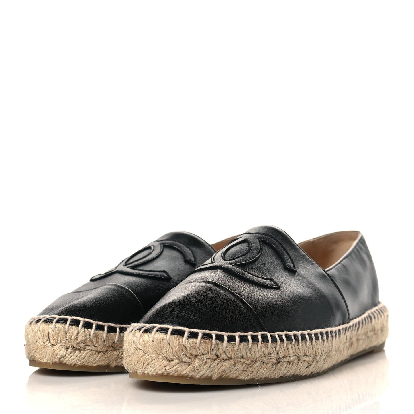 Lambskin CC Espadrilles 38 Black